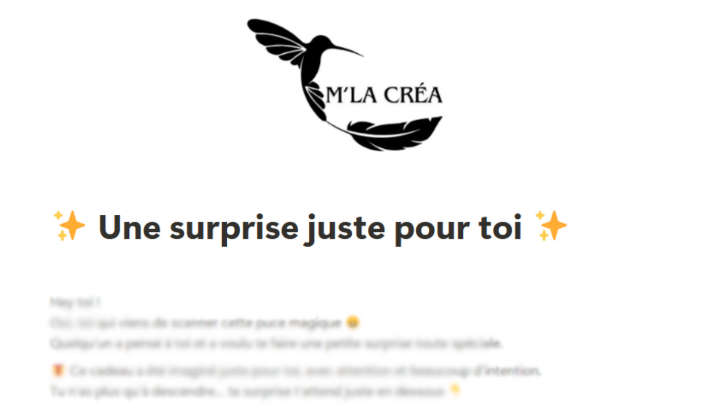 Plaque connectée personnalisée M'la Créa