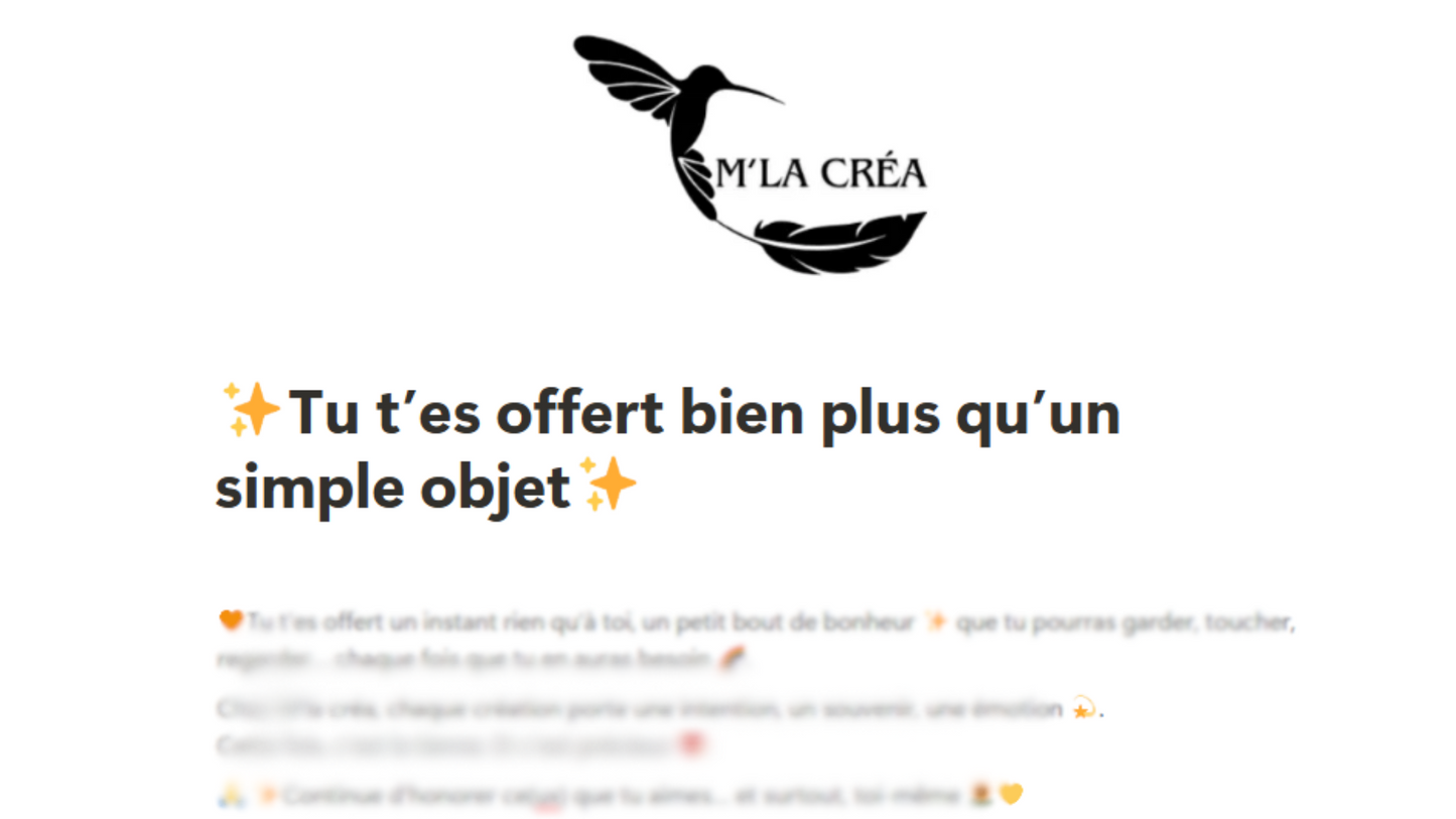 Plaque connectée personnalisée M'la Créa