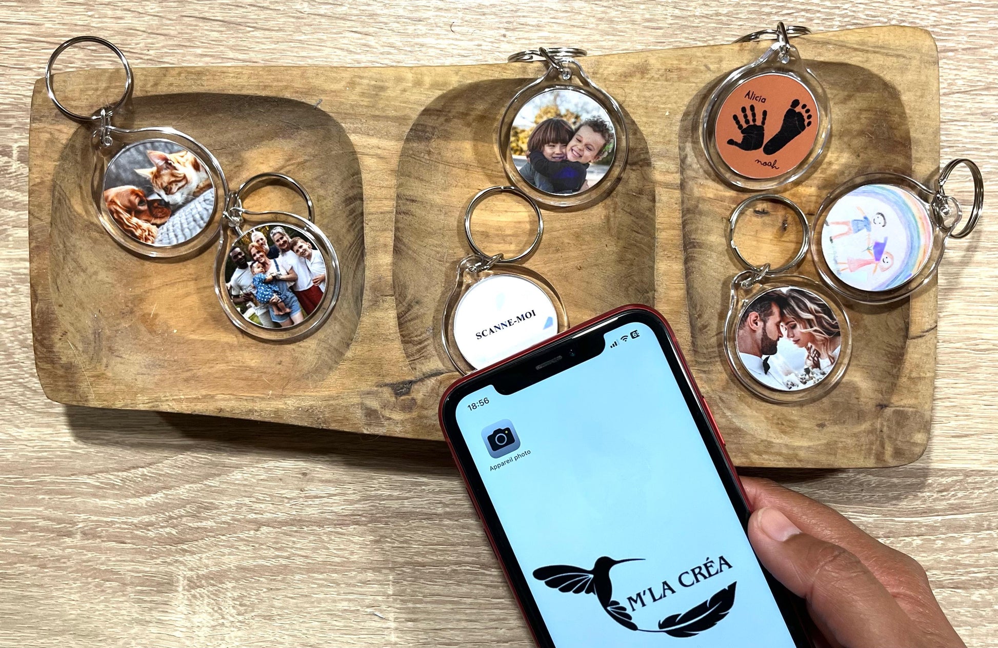 Porte-clé connecté personnalisé - audio, vidéo, texte ou lien M'la Créa